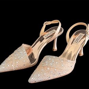 Badgley Mischka Brenna Rhinestone Slingback women's Heels Shoes size 7 new